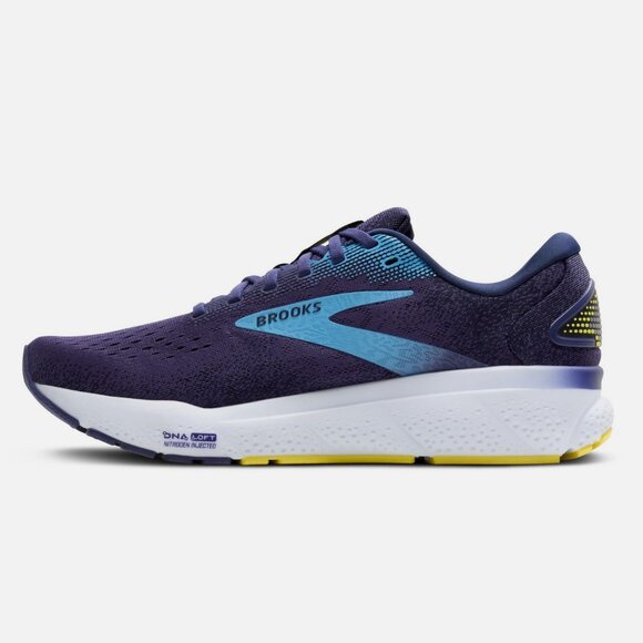 Brooks Men’s Ghost 16 Neutral Running Shoe - Blue/Bonnie Blue/Yellow - 13 D 47.5